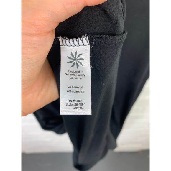 Athleta Women's Stretch V-Neck Tank Mini Dress Sleeveless Solid Black Size Small - Picture 4 of 5